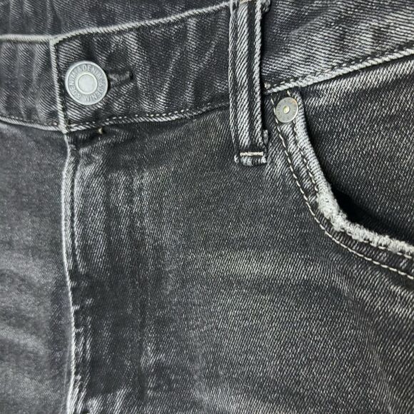 &Denim- Slim Fit Cuffed Button Fly Distressed Bermuda Shorts black- Size 34 - Picture 5 of 10